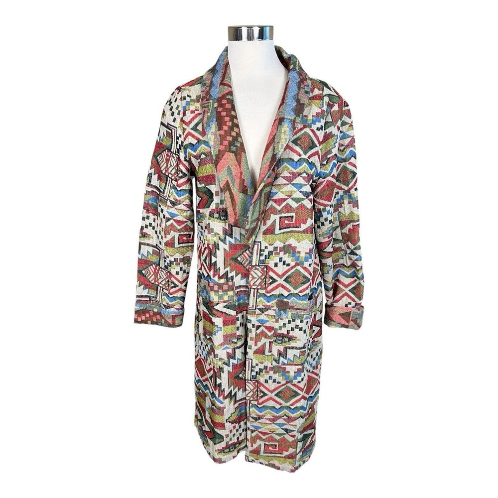 Nostalgia NWT Tapestry Longline Open Front Jacket Blazer Southwest Sz M